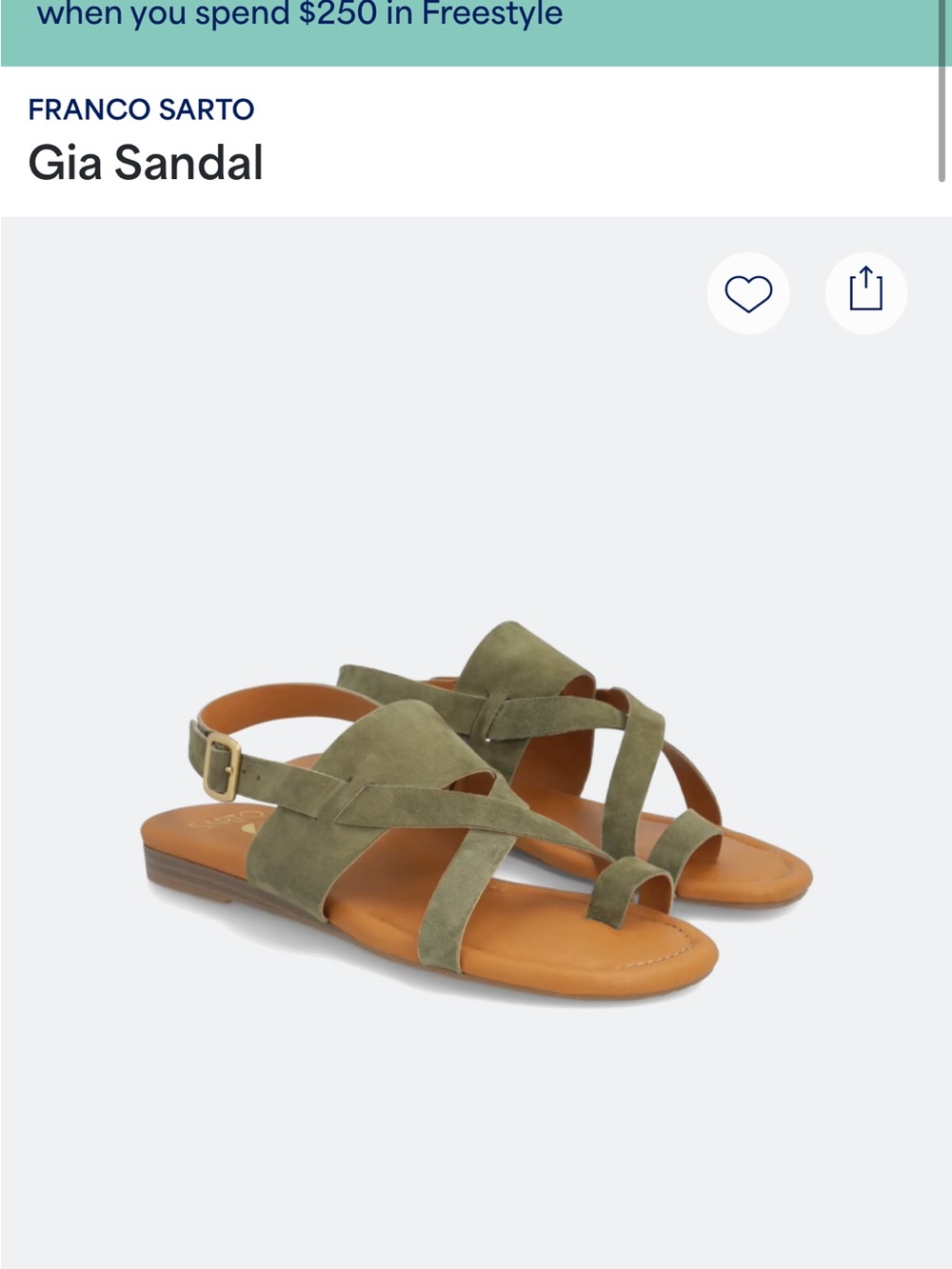 Franco Sarto Olive Suede Kids' Strappy Sandal